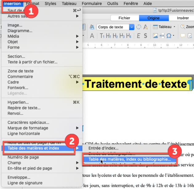 Insérer Un Sommaire Automatique Parcours Guidé Libreoffice Writer